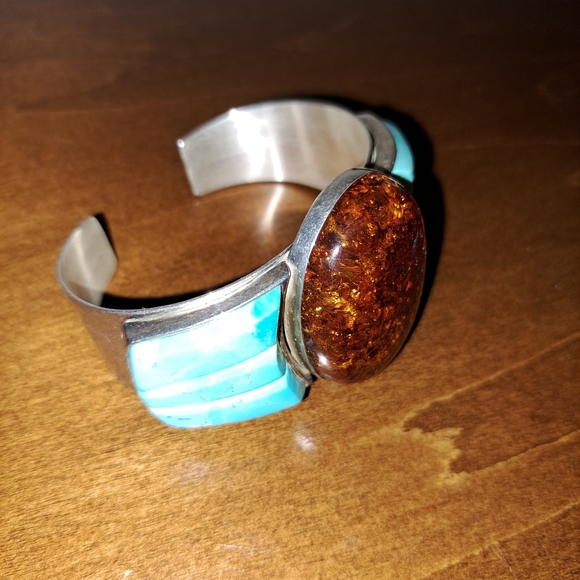 Jay King DTR Amber Turquoise Cuff Bracelet - Picture 5 of 8